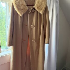 Vintage Fleurisse Tan Cashmere Coat